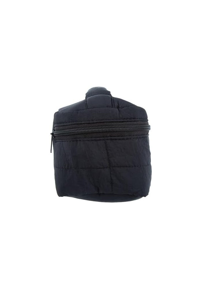 DAISO Down Style Padded Makeup Pouch - Black Soft Cosmetic Storage Bag for Travel & Daily Use - Image 2